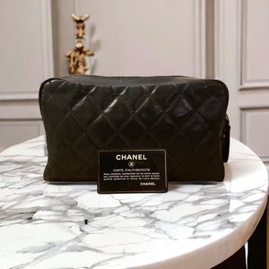 Chanel Quilted Caviar Cosmetic Bag